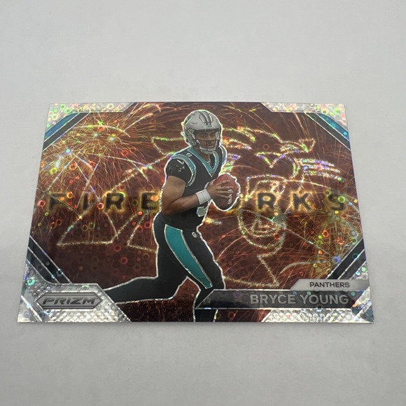 Other - 2023 Panini PRIZM BRYCE YOUNG Fireworks #F-6 RC No Huddle Silver Disco PANTHERS
